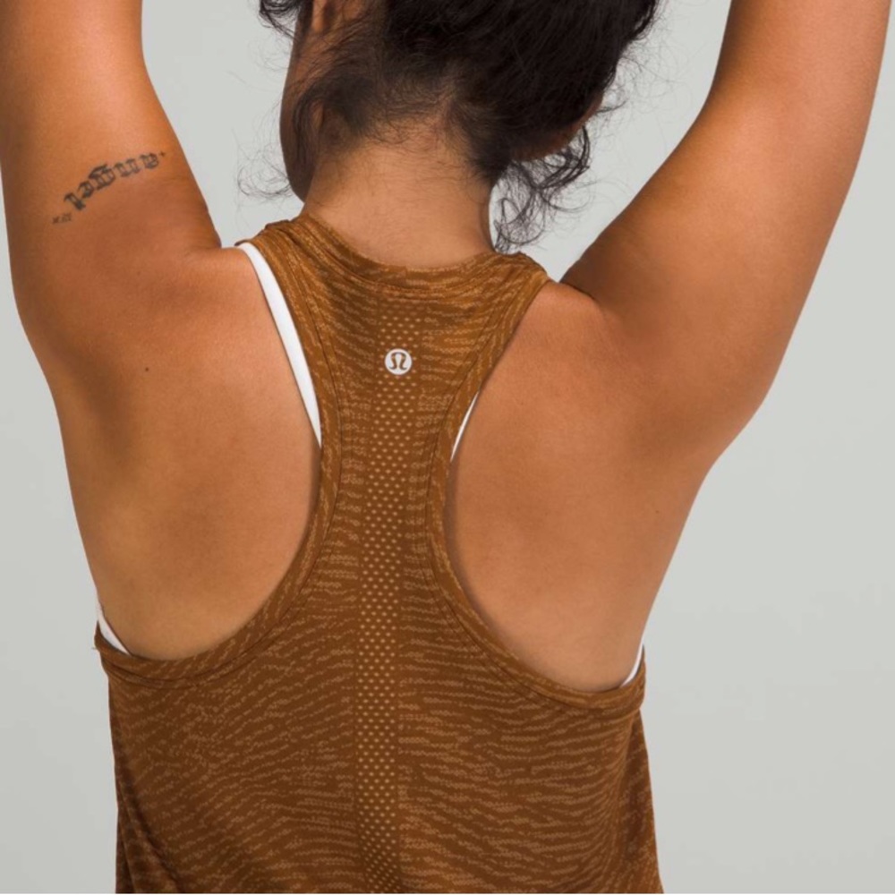Lululemon Brown & Beige Wave Swiftly Tech
Racerback Tank -